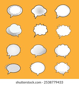 Minimal Set of Chat Bubble Line Icons. Chat icons set 