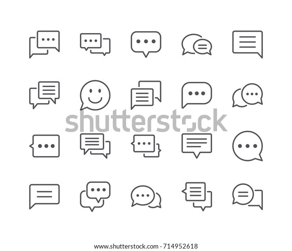 Minimal Set of Chat Bubble Line Icons. Editable\
Stroke. 48x48 Pixel\
Perfect.