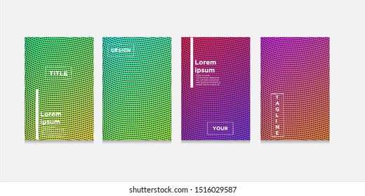 minimal set cover design. Halftone dots full color design. Future geometric patterns. full color
