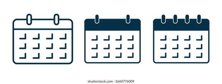 Minimal Set of Date and Calendar Line Icons. Editable Stroke. calendar related line icons. Thin line vector set of signs for infographic, logo, app development and website design. Premium symbols. 