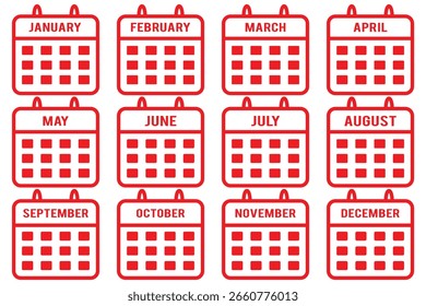 Conjunto mínimo de iconos de fecha y línea de calendario. Iconos de línea relacionados con el calendario. Conjunto de Vectores de línea delgada para infografía, logotipo, desarrollo de App y diseño de Sitios web. Símbolos Premium. 