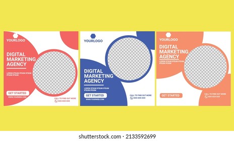 Minimal set in edit square banner Template. Suitable for social media posting and web internet advertising
