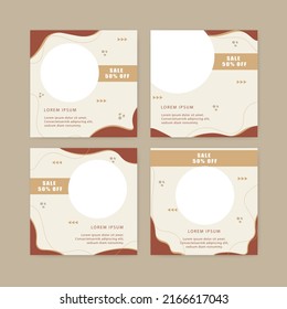 minimal set of editable and simple social media post template and web internet advertising