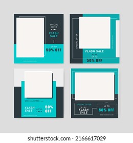 minimal set of editable social media post template and web internet ads