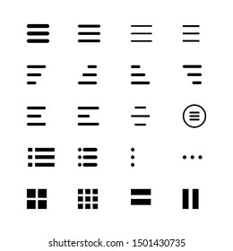 	
Minimal Set of Hamburger Menu Flat Icons. Menu Icons Vector Set of UI Design Elements. Interface Design Vector Icon Set of hamburger Menu. Website Navigation Icons for Mobile App and User Interface.