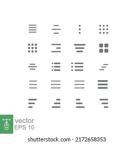 Minimal Set of Hamburger Menu Flat Icons. Menu Icons Vector Set of UI Design Elements. Interface Design Vector Icon Set of hamburger Menu. Website Navigation Icons for Mobile App and User Interface.