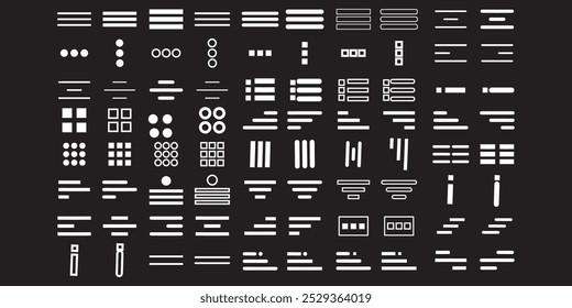 Minimal Set of Hamburger Menu Flat Icons. Menu Icons Vector Set of UI Design Elements. Interface Design Vector Icon Set of hamburger Menu. set of 80. eps 10