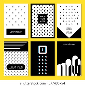Minimal set posters design for banner, flyer, website. Creative discount cards. Vector illustration eps10.