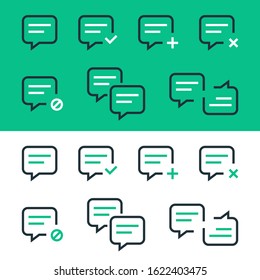 Minimale Anzahl von Sprachchat-Icons. Vektorillustration.