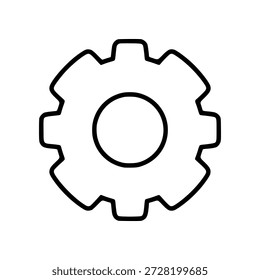 Configurações mínimas ícone de engrenagem em estilo de vetor de contorno limpo. Perfeito para design UI UX, software empresarial, configuração do sistema e painéis de controle, escalável e fácil de personalizar.