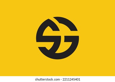 Minimal SG logo. Icon of a GS letter on a luxury background. Logo idea based on the SG monogram initials. Professional variety letter symbol and GS logo on background.