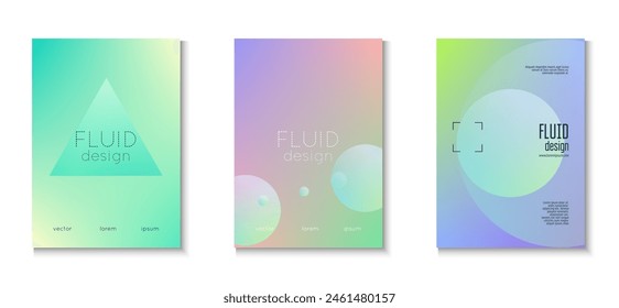 Forma mínima. Anuncio Digital Estético. Elegante póster. Póster 3d. Fondo de triángulo. Colección de tendencia geométrica. Conjunto holográfico rosa. Forma mínima violeta