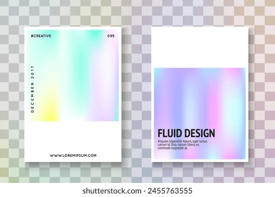 Minimale Form. Farbmasche. Plastikkonzept. Mode-Vektorgrafik. Farbverlaufshintergrund. Business Weiße Vorlage. Violette Regenbogenhaube. Violette Minimalform