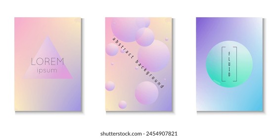Minimal Shape. Gradient Poster. Futuristic Hologram Elements. Abstract Design. Memphis Placard. Geometric Space Illustration. Blue Triangle Set. Violet Minimal Shape