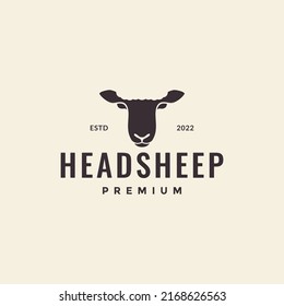 minimal shape head sheep hipster logo design vector graphic symbol icon illustration creative idea