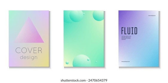 Forma mínima. Cartel Abstractas de textura. Anuncio creativo. Plantilla Esfera Futurista. Elementos de Memphis. Conjunto de triángulo granulado violeta. Fondo holográfico. Forma mínima azul