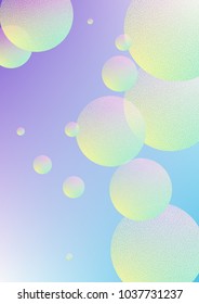 Minimal shapes cover with holographic fluid and halftone dots texture. Gradient shapes on vibrant background. Modern template for placard, presentation, banner. Minimal shapes cover in neon colors.