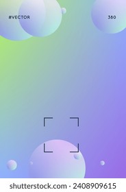 Minimal shapes cover with holographic fluid. Gradient shapes on vibrant background. Modern hipster template for presentation, banner, flyer, report, brochure. Minimal shapes cover in neon colors.