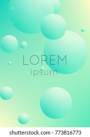 Minimal shapes cover with holographic fluid. Gradient shapes on vibrant background. Modern hipster template for presentation, banner, flyer, report, brochure. Minimal shapes cover in neon colors.