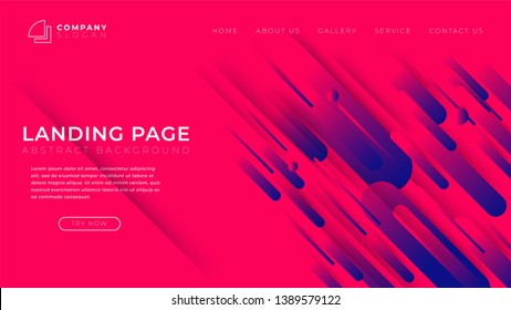 Minimal shapes and geometric trendy gradient composition dynamic background. The creative landing page template for business website design, application, advertise, magazine. Vector illustration
