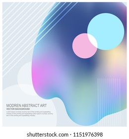 Minimal shapes with holographic background, Vector blurred holographic