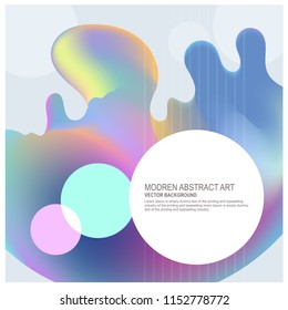 Minimal shapes with holographic background, Vector blurred holographic