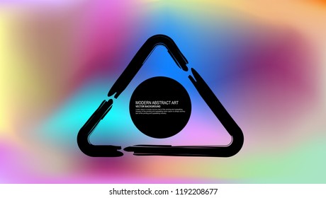Minimal shapes holographic background, Vector Illustration