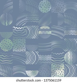 Minimal shapes lines dots template. Duotone pattern surface design