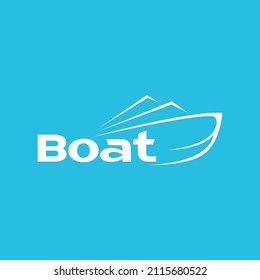 minimal shaping fast boat sport logo design, vector graphic symbol icon sign illustration