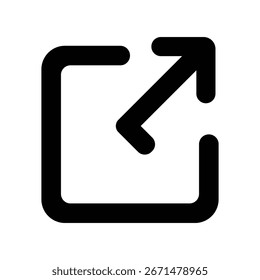 Ícone de compartilhamento mínimo - Símbolo de vetor preto em plano de fundo branco
