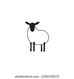 Minimal sheep, sheep drawing, lamb, Logo element, clipart, nature, outline, tattoo, handdrawn, drawing