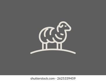 Minimal sheep line logo for farming, softness, or organic branding.
