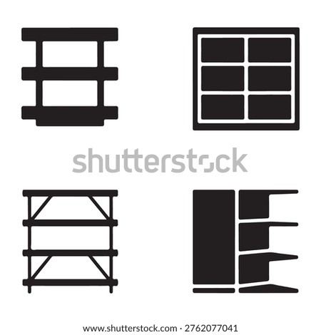 Minimal shelving unit icon for neat interior organization