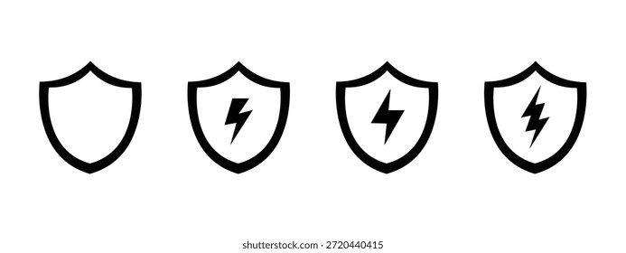 Conjunto de iconos de escudo mínimo para profesionales y Uso comercial.