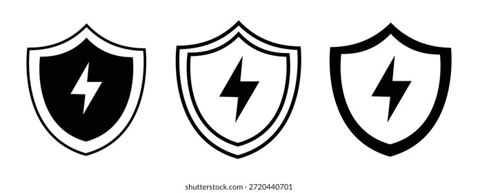 Conjunto de iconos de escudo mínimo para profesionales y Uso comercial.