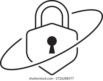 Icono de candado de escudo mínimo que simboliza la protección de la privacidad de seguridad digital y la tecnología de información segura