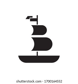 Minimal ship logo template vector icon design
