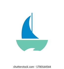 Minimal ship logo template vector icon design