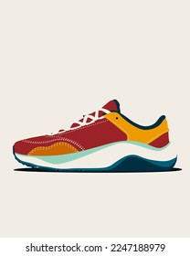 Minimal Shoe Design Vector Mockup with full colored 