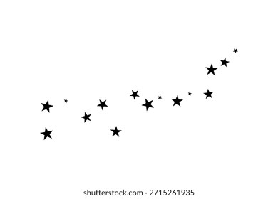 Minimale Shooting-Star-Komposition auf weißem Hintergrund