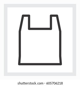 Minimal Shopping Bag Icon Isolated on White Background