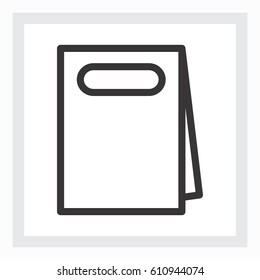 Minimal Shopping Bag Icon Isolated on White Background