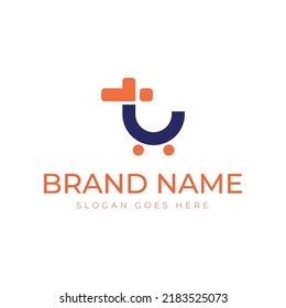 Minimal Shopping Cart Logo with Letter T