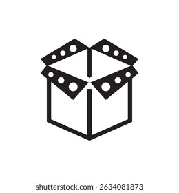 Minimal silhouette box icon vector