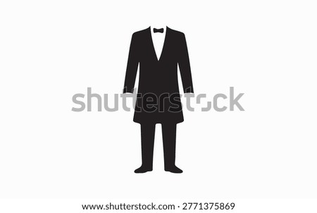 Minimal silhouette of a formal suit symbolizing professionalism, corporate identity, and business attire for office and formal occasions.
