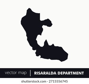 Mapa de silueta mínima del departamento de Risaralda, Colombia con Pereira capital. Perfecto para la cultura del café, la educación, la marca de turismo y las imágenes de geografía moderna.	