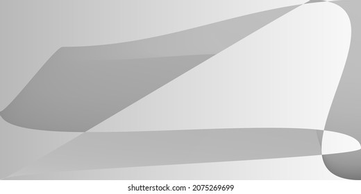 Fondo Original Gris De Tecnología De Plata Mínima. Ilustración dinámica de fluidos digitales monocromáticos. Capas Suaves Malla Futurista Moderna De Gradiente. Forma Superficie suave de aluminio gris metálico.