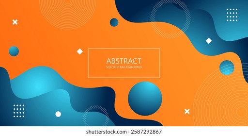 minimal simple abstract blue orange gradient color wavy light design background. eps10 vector
