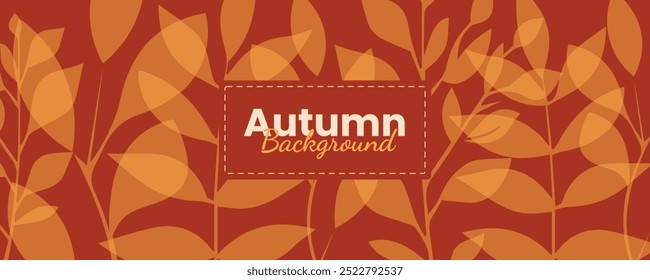Minimal simple autumn background with fallen dry colorful leaves on solid backdrop. Horizontal abstract banner with copy space for text autumn sale bright vibrant banner, poster, cover design template