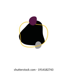 Minimal simple background organic shape logo icon design